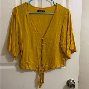 Bershka Gold Button Shirt Size Small